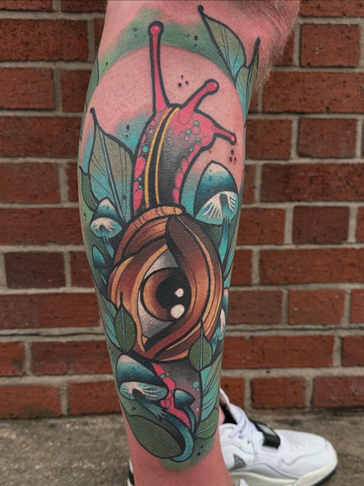 Eye and leaves on a calf