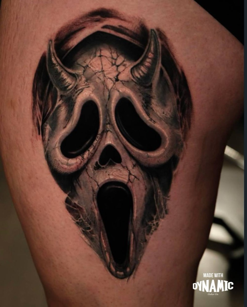 Horned Ghostface mask, by Sam